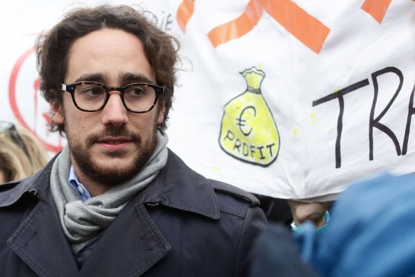 Thomas Hollande, très engagé, manifeste auprès des salariés menacés de licenciement (Photos)