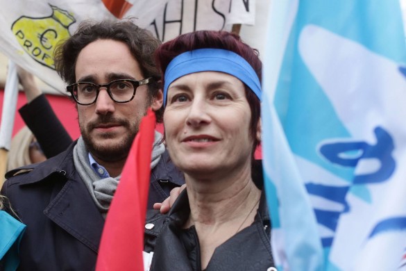 Thomas Hollande, très engagé, manifeste auprès des salariés menacés de licenciement (Photos)