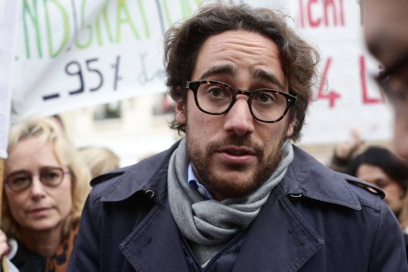 Thomas Hollande, très engagé, manifeste auprès des salariés menacés de licenciement (Photos)